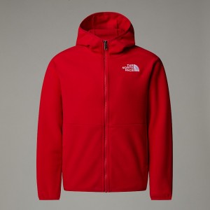 Kids' The North Face Glacier Hooded Fleece Jackets Red | NF0A00N9A