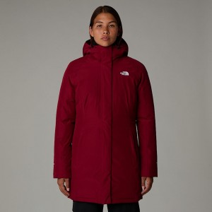Women The North Face Brooklyn Parka Red | NF0A63A8S