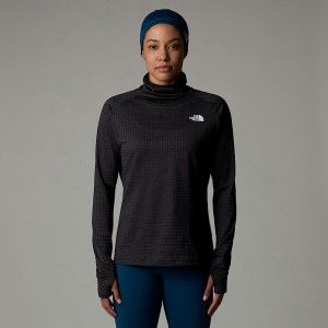Women The North Face Flex Warm Funnel Neck T Shirts Black | NF0A57M6W