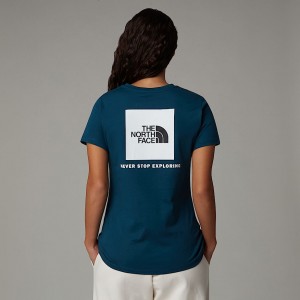Women The North Face Redbox T Shirts Navy | NF0A37C2P