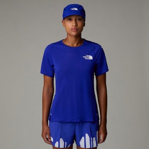 Women The North Face Summit High Trail Run T Shirts Blue | NF0A22P2N