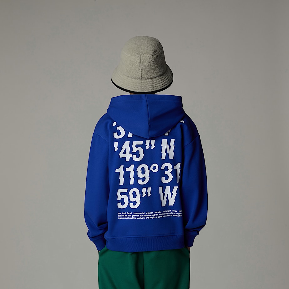 Kids\' The North Face Coordinates Oversized Graphic Hoodie Blue | NF0A34Y8I