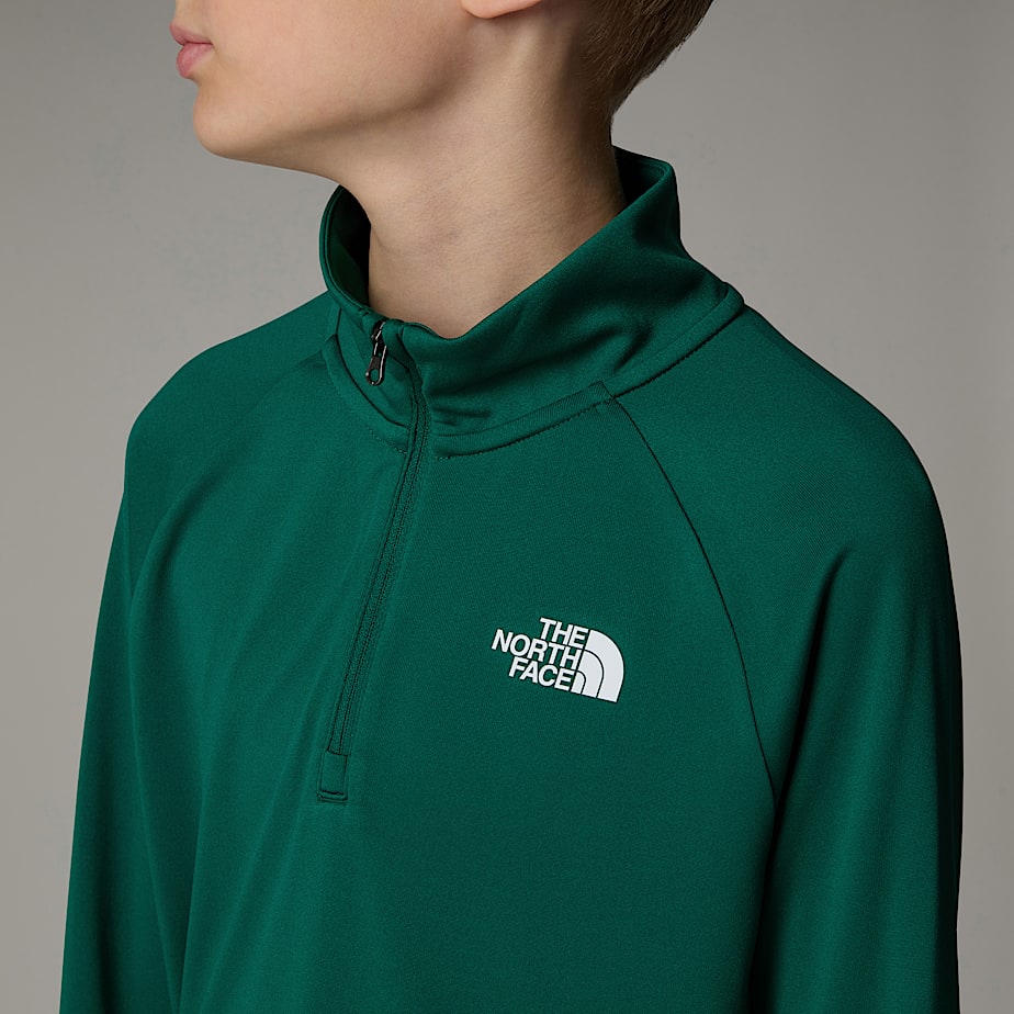 Kids' The North Face Never Stop 1/4 Zip Long-Sleeve Top Pullover Green | NF0A62Y1Z