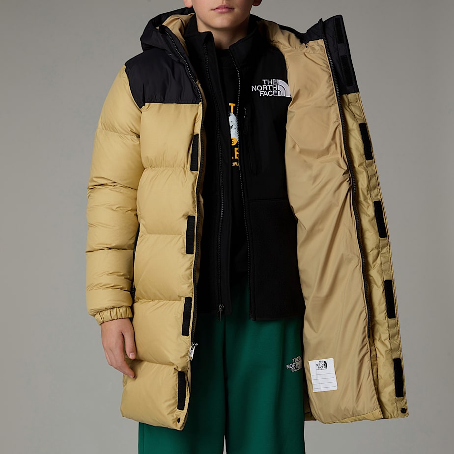 Kids' The North Face Nuptse Long Parka Khaki | NF0A28U3U