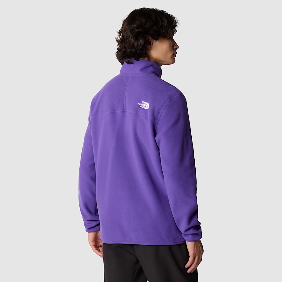 Men The North Face 100 Glacier 1/4 Zip Fleece Pullover Purple | NF0A93O6H