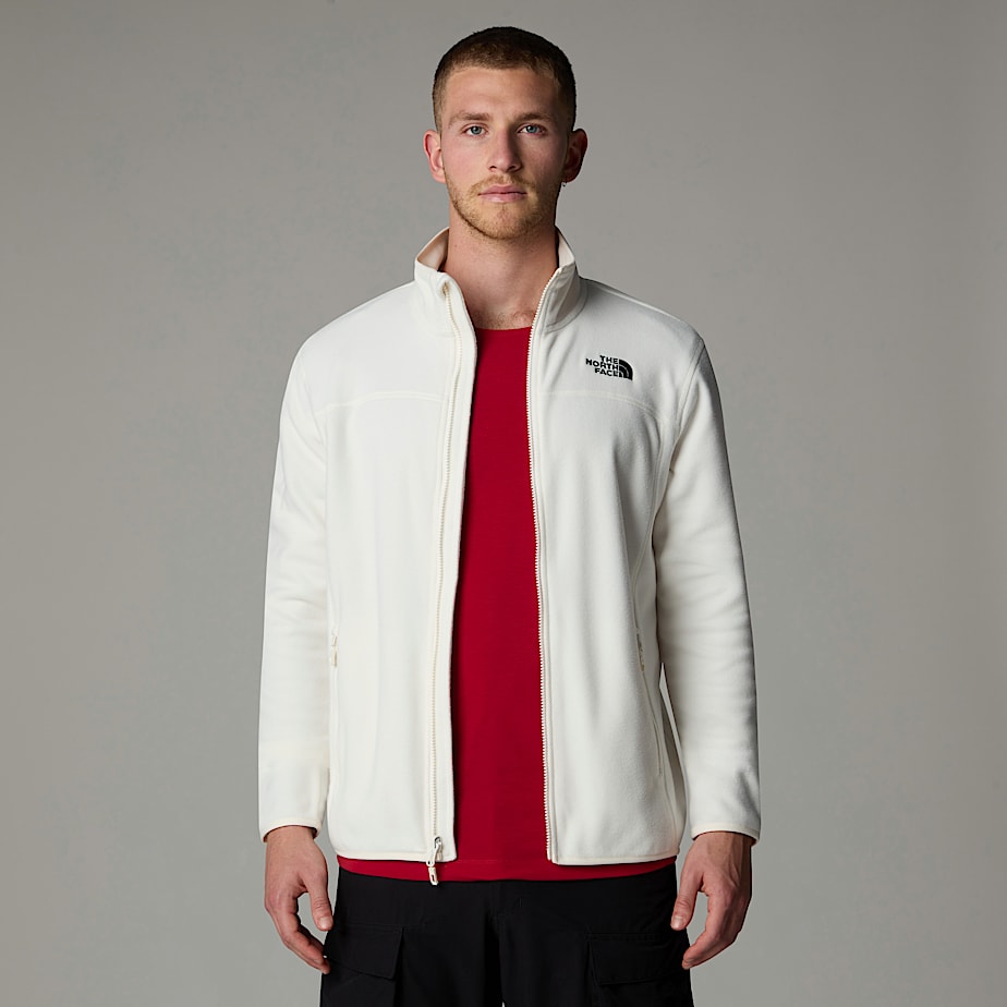 Men The North Face 100 Glacier Full-Zip Fleece Jackets White | NF0A15B3U
