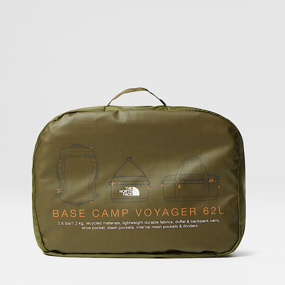 Men The North Face Base Camp Voyager 62L Backpacks Olive | NF0A89Y2M