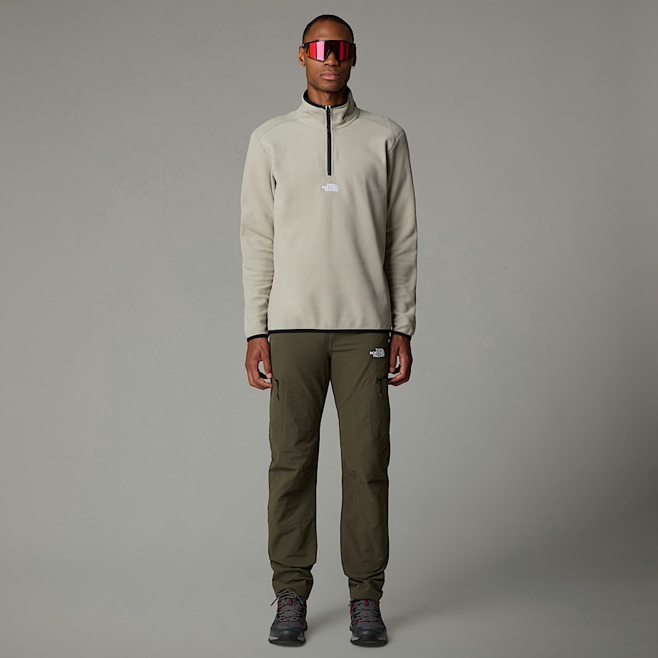 Men The North Face Glacier 1/4 Zip Fleece Pullover Grey | NF0A37X6N