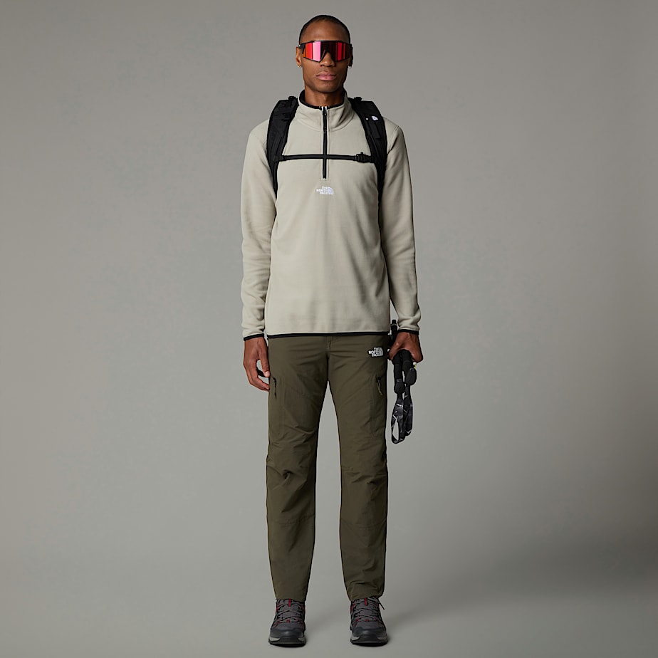 Men The North Face Glacier 1/4 Zip Fleece Pullover Grey | NF0A37X6N