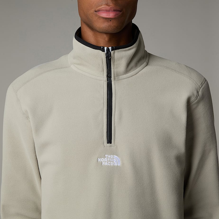 Men The North Face Glacier 1/4 Zip Fleece Pullover Grey | NF0A37X6N