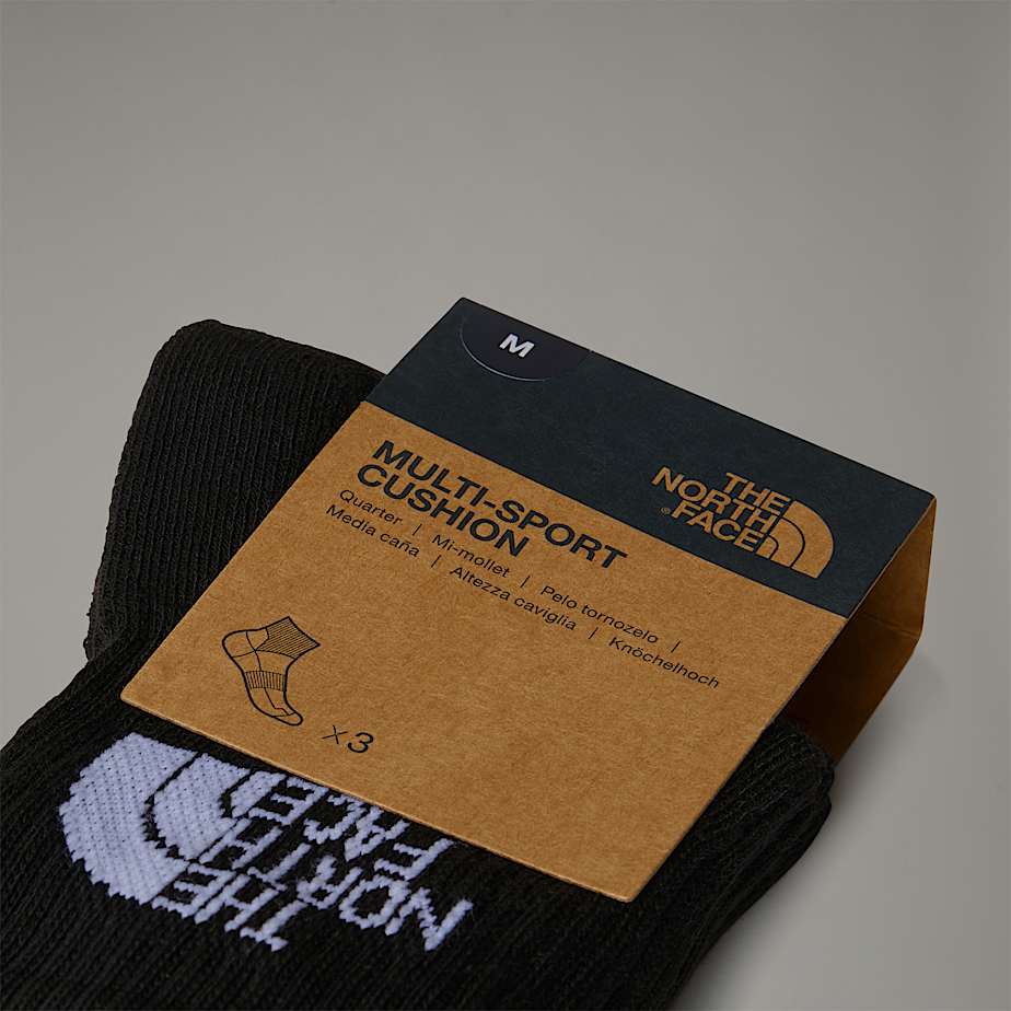 Men The North Face Multi Sport Cushion 1/4 Socks Black | NF0A07E5Q