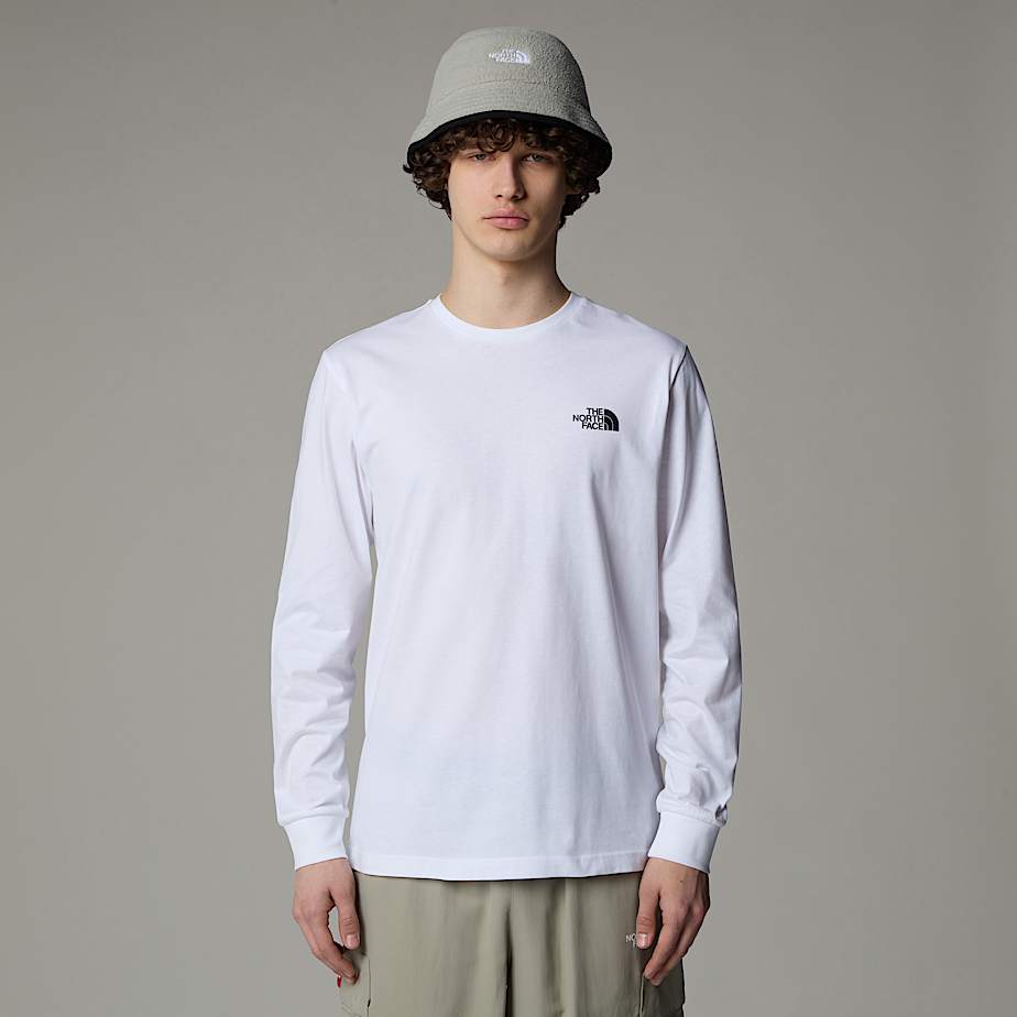 Men The North Face Redbox Long-Sleeve T Shirts White | NF0A96R7N