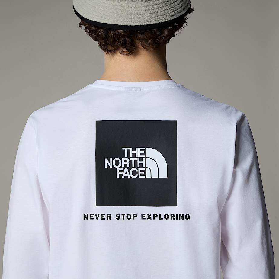 Men The North Face Redbox Long-Sleeve T Shirts White | NF0A96R7N