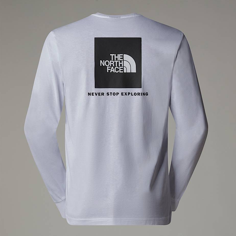 Men The North Face Redbox Long-Sleeve T Shirts White | NF0A96R7N