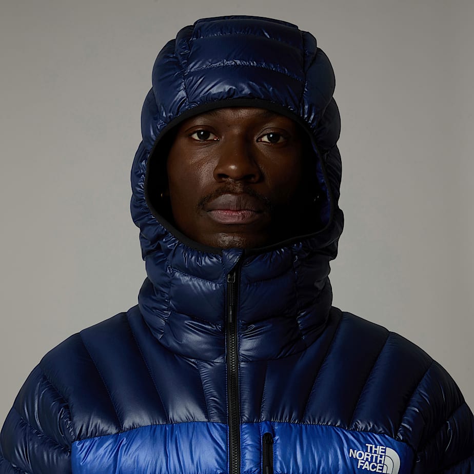 Men The North Face Summit Breithorn Hooded Down Jackets Blue | NF0A48E1P