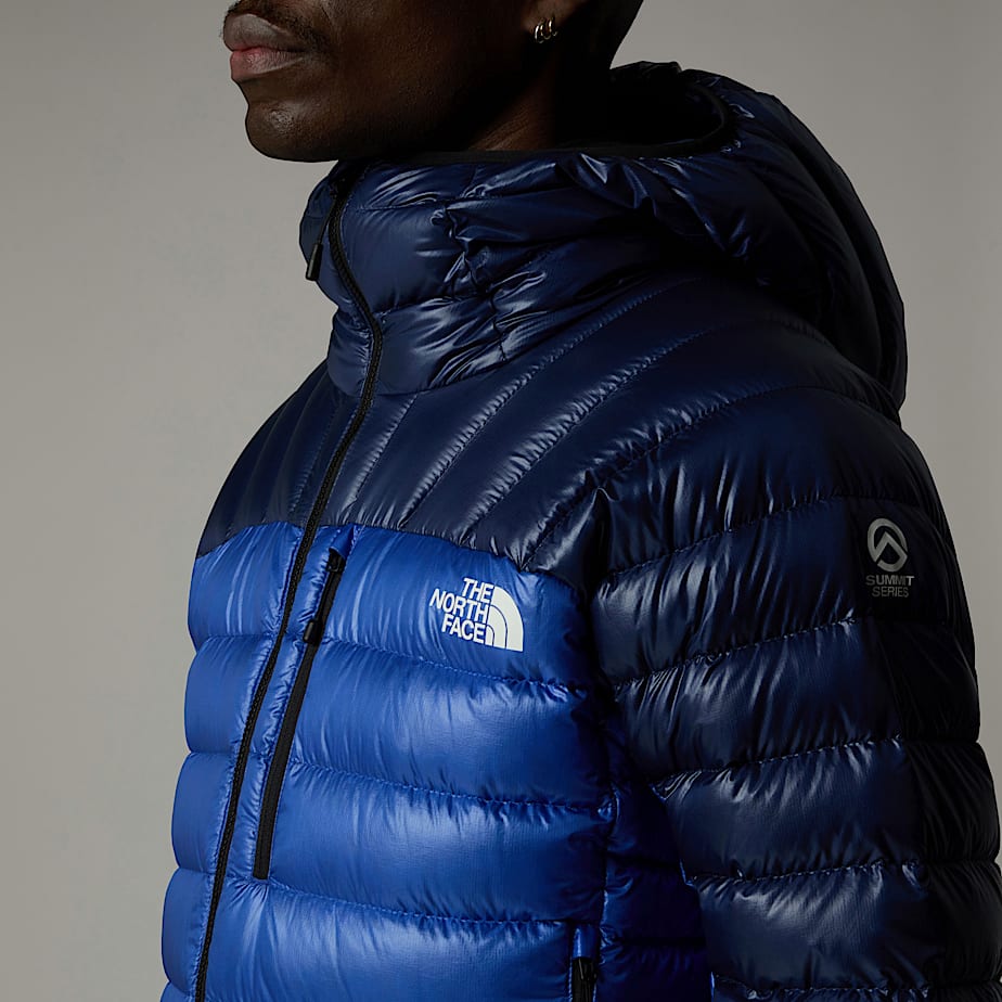 Men The North Face Summit Breithorn Hooded Down Jackets Blue | NF0A48E1P