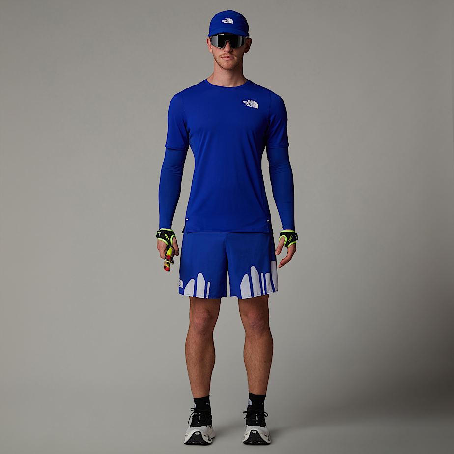 Men The North Face Summit High Trail Run T Shirts Blue | NF0A53T4X
