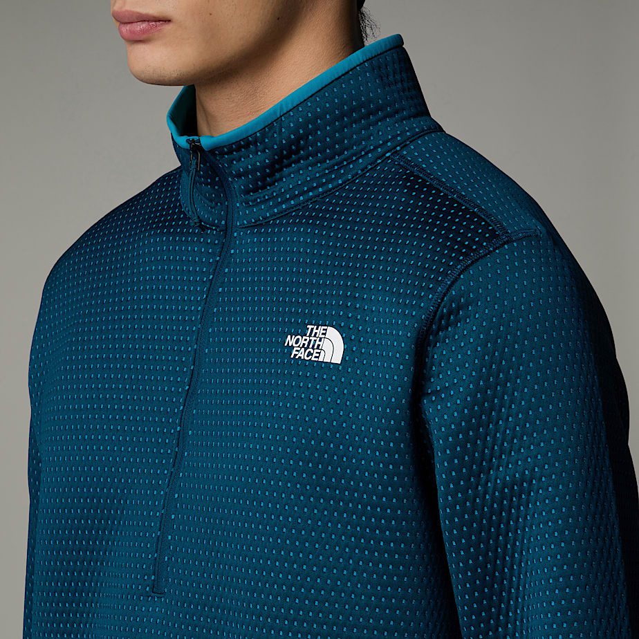 Men The North Face Vertical Thermal 1/4 Zip Fleece Pullover Navy | NF0A16J2R