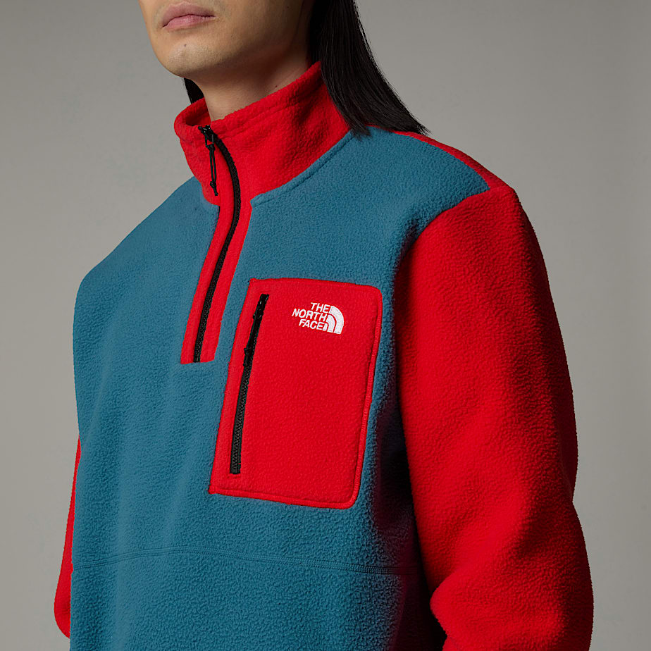 Men The North Face Yumiori 1/4 Zip Fleece Jacket Pullover Blue | NF0A11S0Y