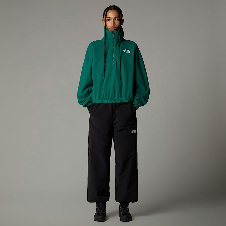 Women The North Face 100 Glacier 1/2 Zip Fleece Pullover Green | NF0A13N3Q