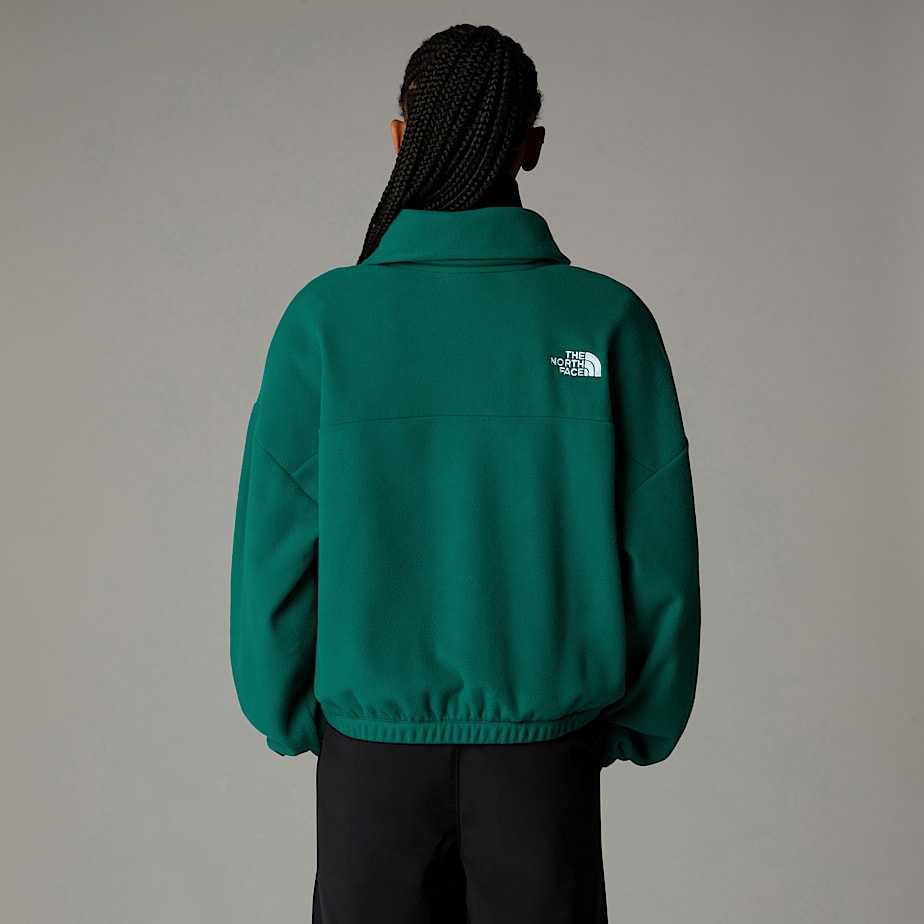 Women The North Face 100 Glacier 1/2 Zip Fleece Pullover Green | NF0A13N3Q