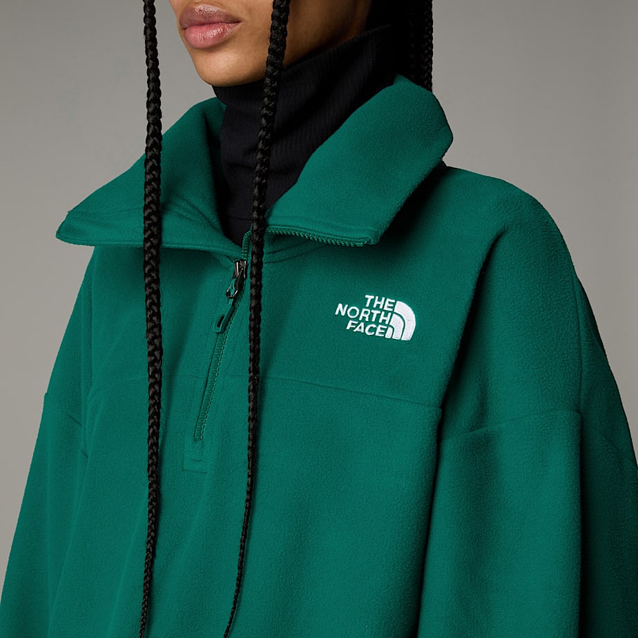 Women The North Face 100 Glacier 1/2 Zip Fleece Pullover Green | NF0A13N3Q