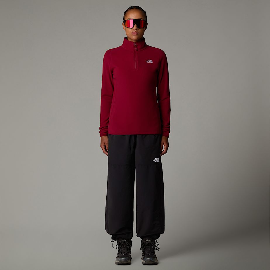 Women The North Face 100 Glacier 1/4 Zip Fleece Pullover Red | NF0A46Y6S