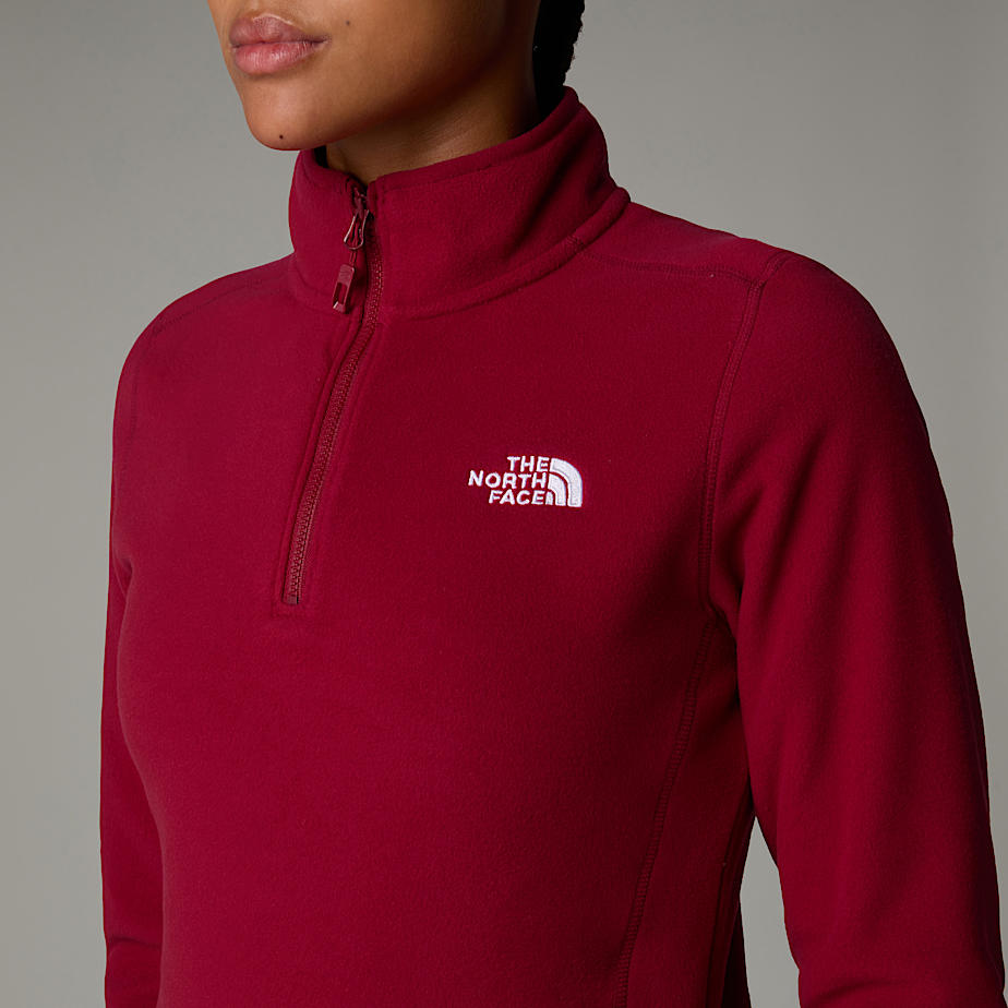 Women The North Face 100 Glacier 1/4 Zip Fleece Pullover Red | NF0A46Y6S