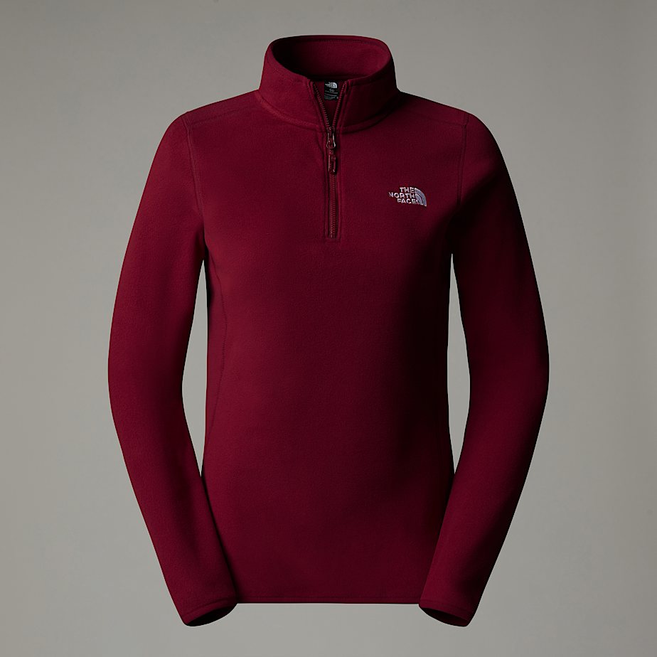Women The North Face 100 Glacier 1/4 Zip Fleece Pullover Red | NF0A46Y6S