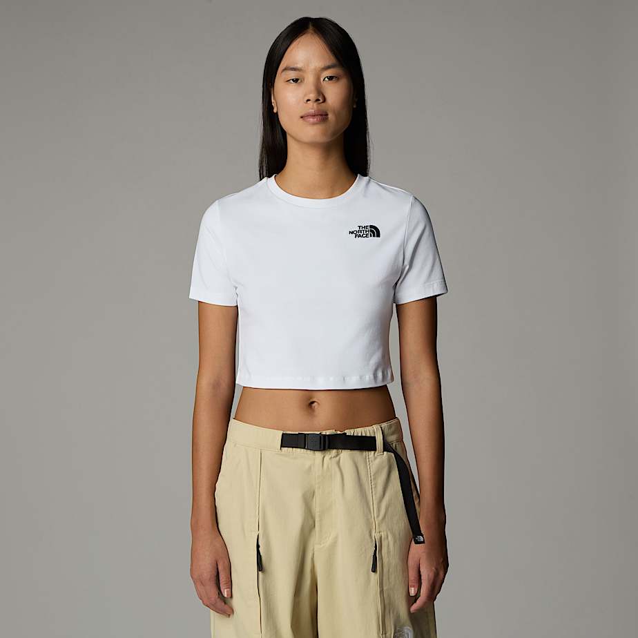 Women The North Face Cropped T Shirts White | NF0A76P0I