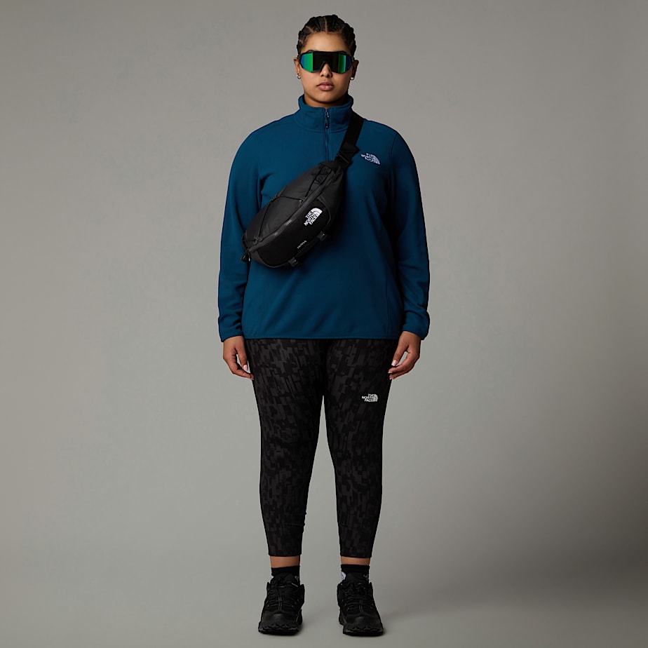 Women The North Face Plus Size 100 Glacier 1/4 Zip Fleece Pullover Navy | NF0A26S1C