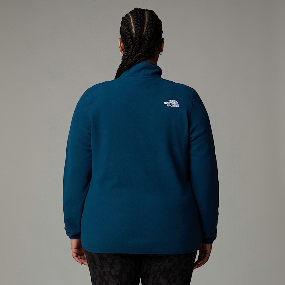 Women The North Face Plus Size 100 Glacier 1/4 Zip Fleece Pullover Navy | NF0A26S1C