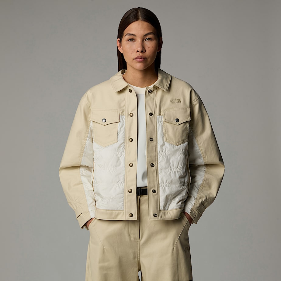 Women The North Face Pocket Padded Jackets Beige | NF0A91O9K