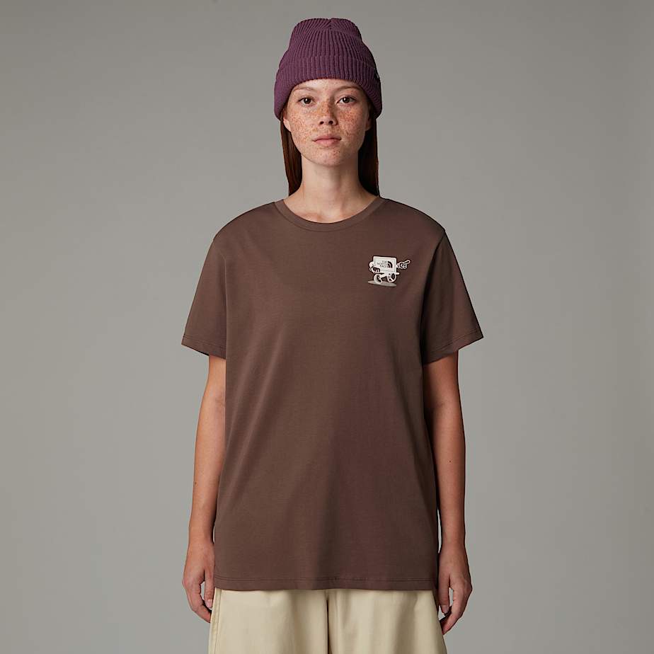 Women The North Face Relaxed Cartoon T Shirts Brown | NF0A89F1W