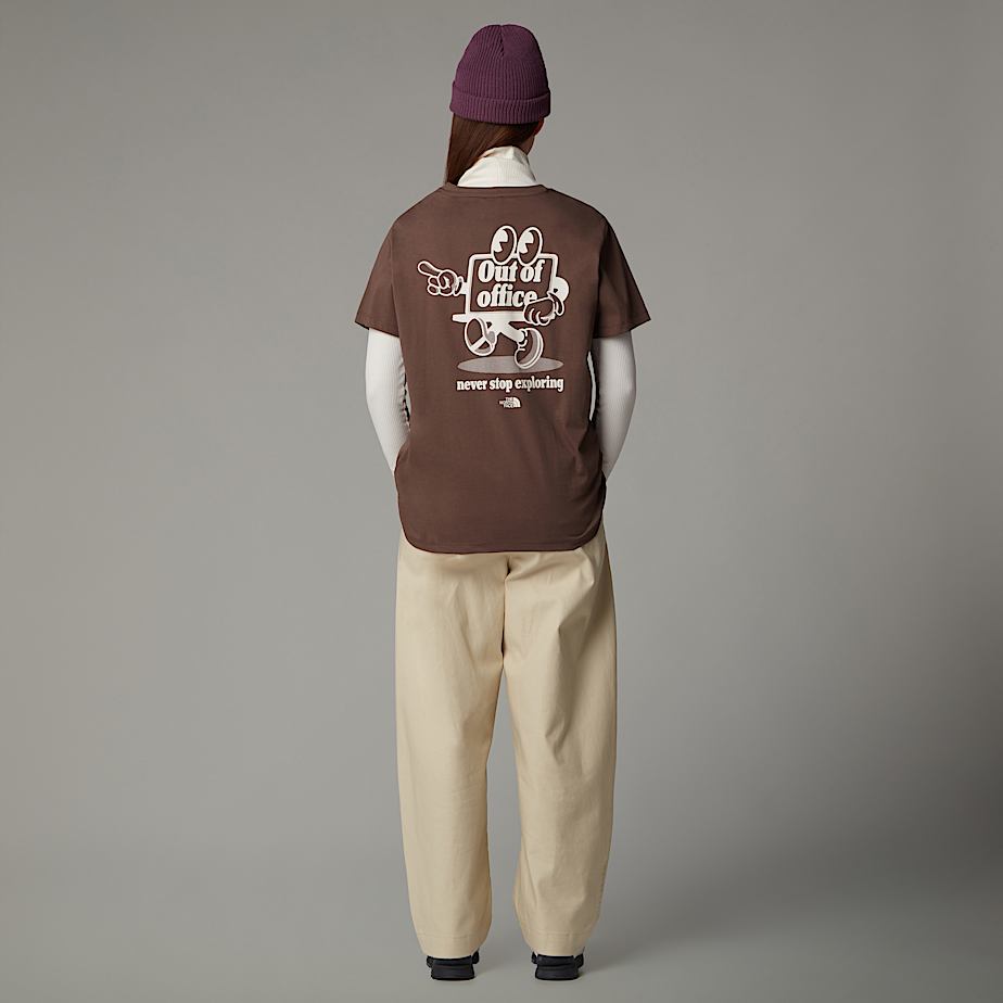 Women The North Face Relaxed Cartoon T Shirts Brown | NF0A89F1W