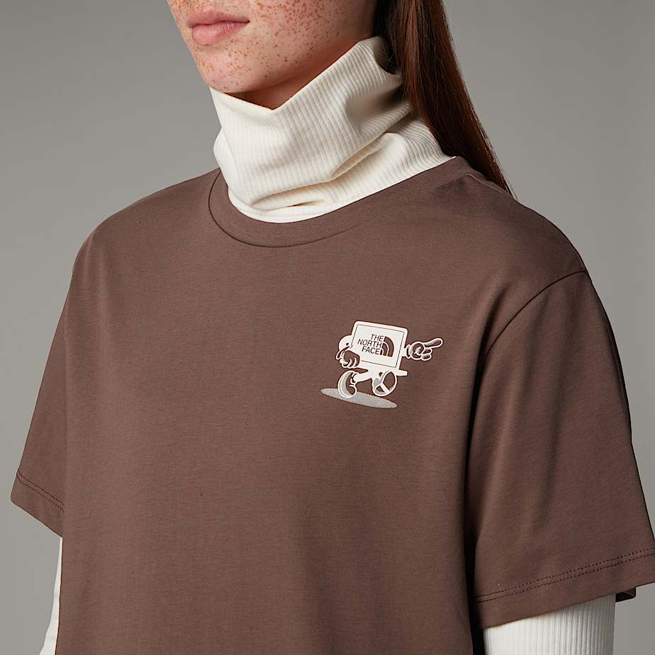 Women The North Face Relaxed Cartoon T Shirts Brown | NF0A89F1W