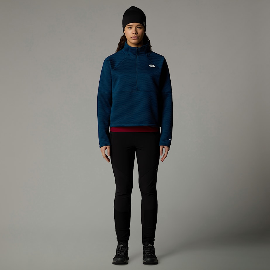 Women The North Face Vertical Thermal 1/4 Zip Fleece Pullover Navy | NF0A10Y6D