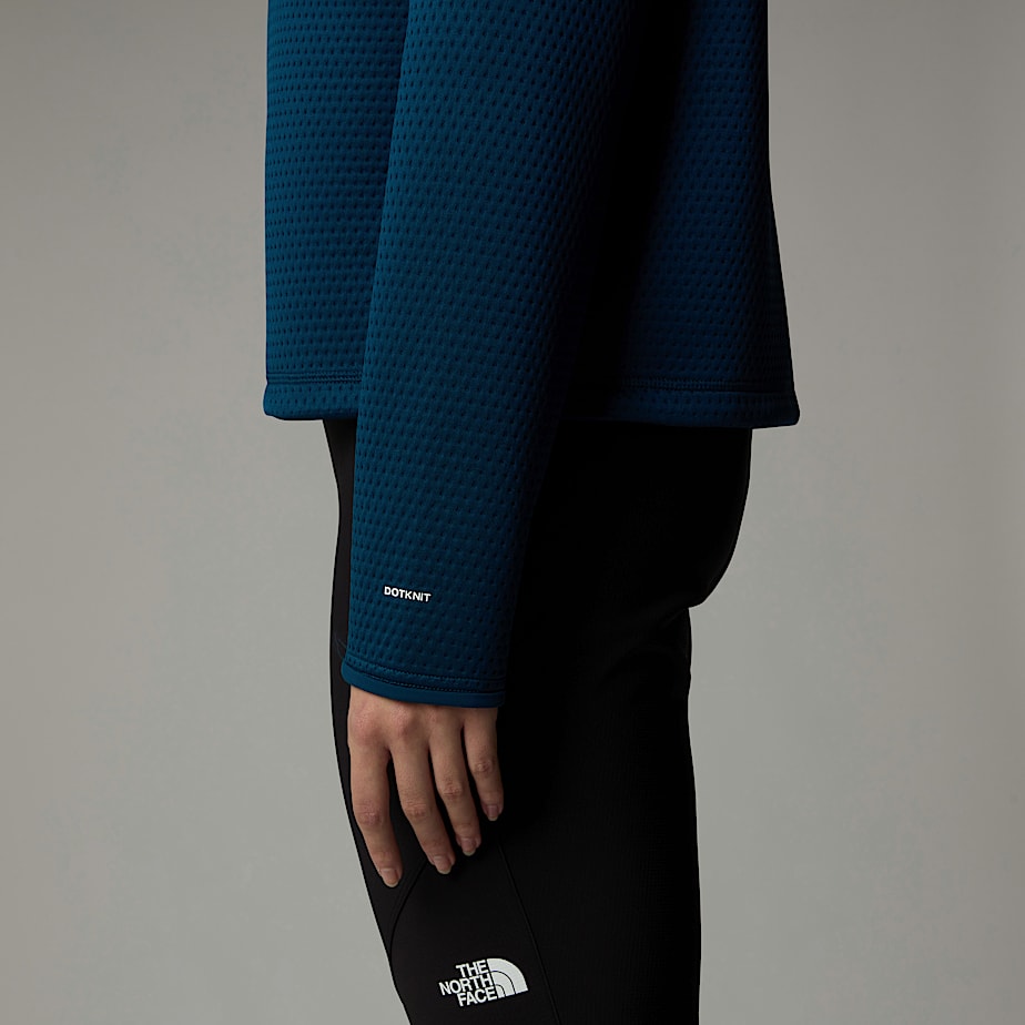 Women The North Face Vertical Thermal 1/4 Zip Fleece Pullover Navy | NF0A10Y6D