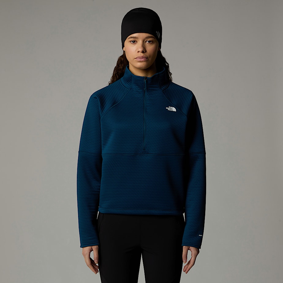 Women The North Face Vertical Thermal 1/4 Zip Fleece Pullover Navy | NF0A10Y6D
