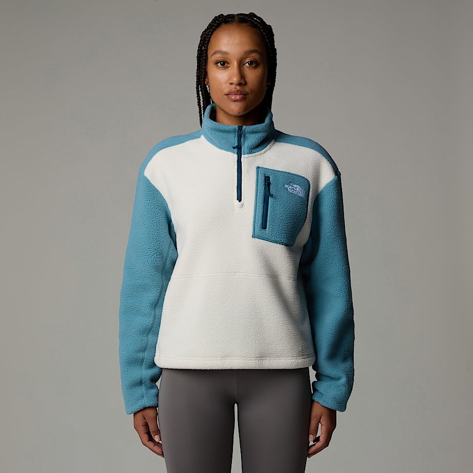 Women The North Face Yumiori 1/4 Zip Fleece Jacket Pullover Blue | NF0A39B5Q